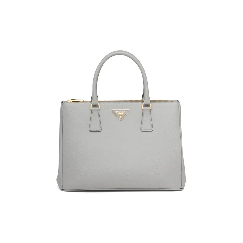 PRADA Saffiano Leather Shoulder Bag Women's Cloud Gray-0
