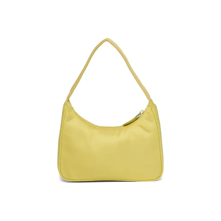 PRADA Hobo Nylon Fabric Shoulder Bag Handbag Women's Yellow-2