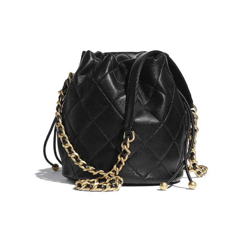 CHANEL Little Golden Ball Polished Lambskin & Metal Thick Chain Bag, Crossbody Bag, Shoulder Bag Women's Black-1