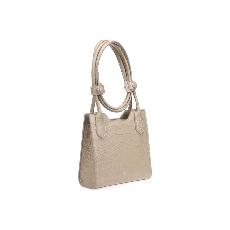 QULU Cow Leather Letter Bag Small Square Bag Shoulder Bag Crossbody Bag Women's Green/Beige-14