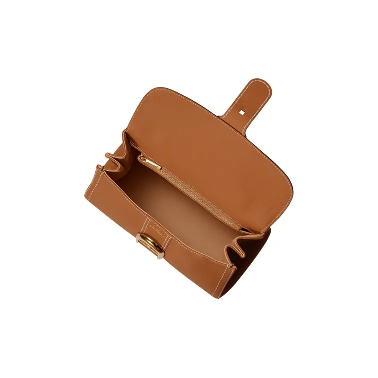 Delvau Brillant East/West Grained Calfskin Shoulder Bag Crossbody Bag Handbag Mini Women's Brown-3