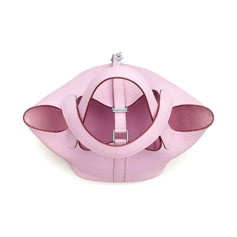 HERMES Picotin Lock Clemence Cow Leather Basket Bag, Bucket Bag, Handbag Women's X9 Mauve Sylvestre Mallow Purple-2