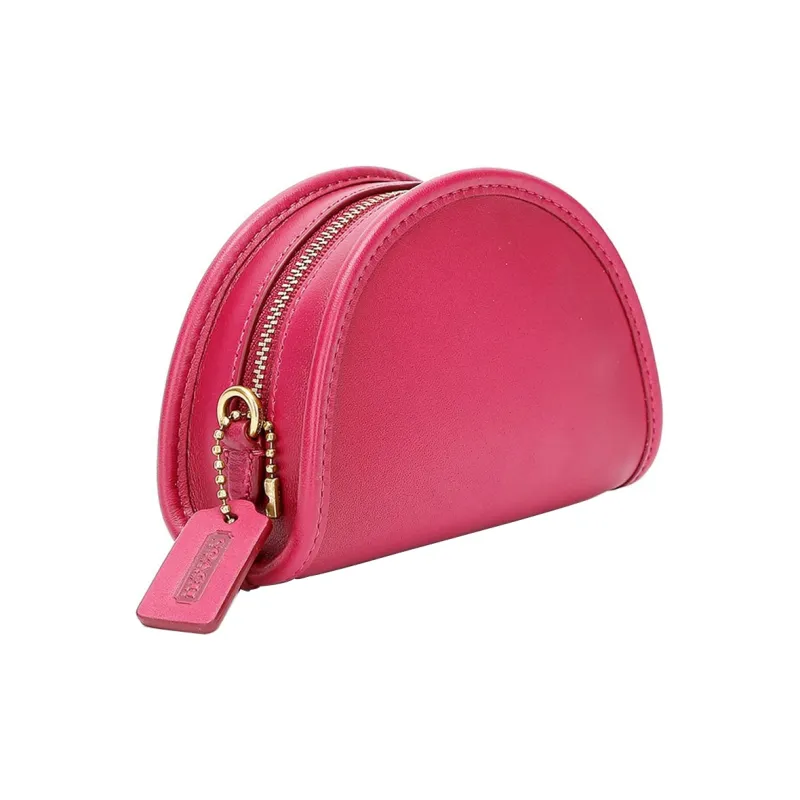 COACH Leather Coin Purse, Shoulder Bag, Crossbody Bag Mini Women's Rose Red-1
