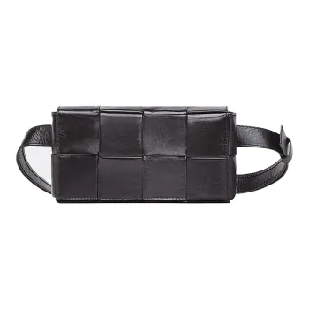 Bottega Veneta Cassette Belt Cow Leather Box Bag Camera Bag Crossbody Bag Fanny Pack Mini Men's Black