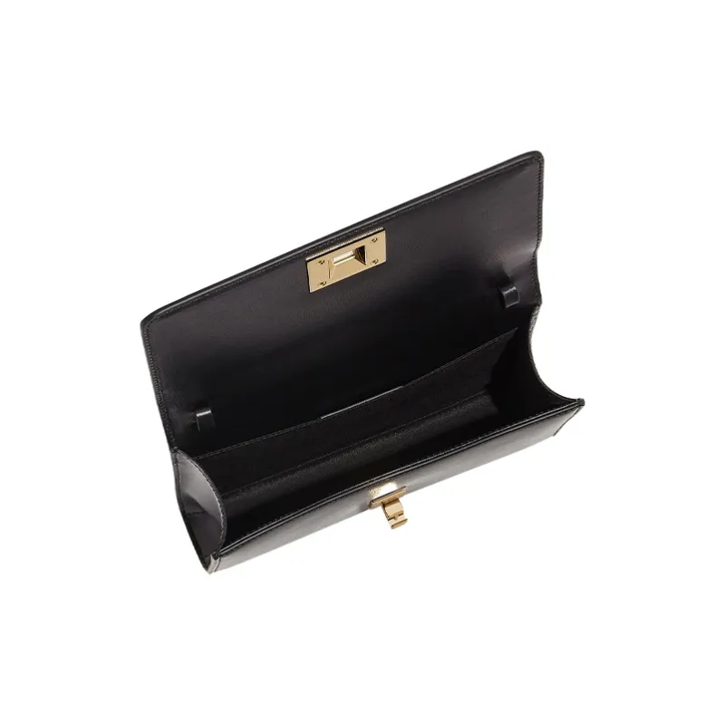 FERRAGAMO Studio Cow Leather Small Square Bag Shoulder Bag, Crossbody Bag Mini Women's Black-3
