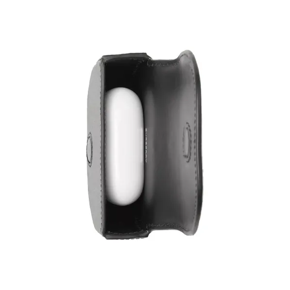 Burberry Cow Leather Earphone Case Unisex Black & White-4