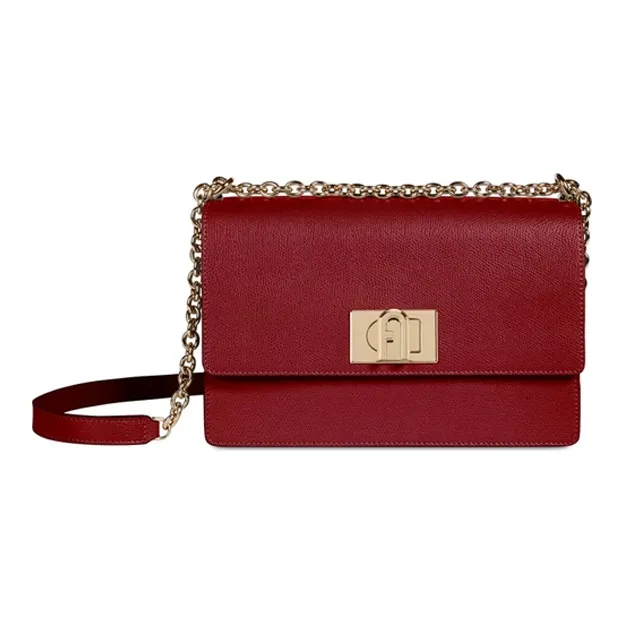 Furla 1927 Collection Calfskin Shoulder Bag Crossbody Bag Small Size Women's Ciliegia D Burgundy-1