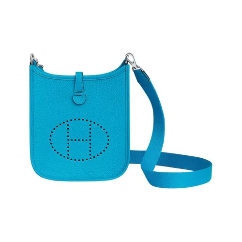HERMES Evelyne Cow Leather Crossbody Bags Shoulder Bags Mini Women's Frida Blue