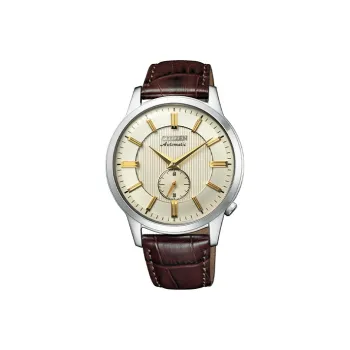 CITIZEN Automatic Mechanical Movement Cow Leather Strap Watch 41mm Men's Watches White Dial NK5000 12P