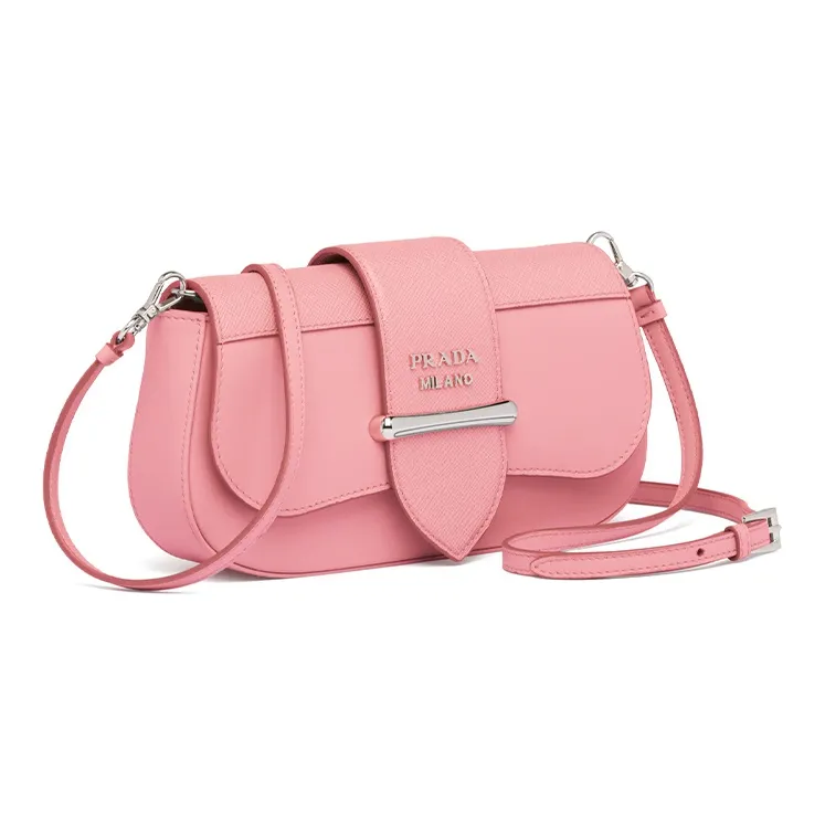 PRADA Sidonie Calfskin Shoulder Bag, Crossbody Bag Women's Pink-1