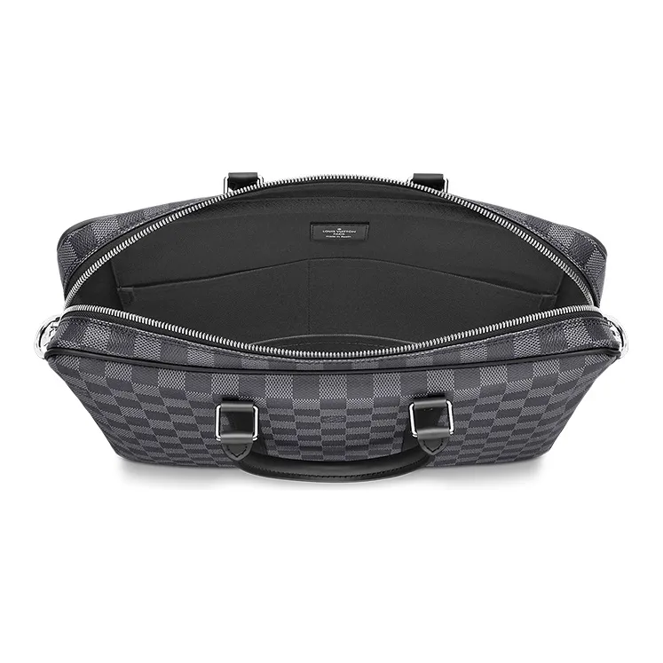 LOUIS VUITTON Canvas Briefcase, Laptop Bag, Shoulder Bag, Crossbody Bag, Handbag Trumpets Men's Black-3