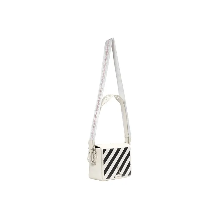 OFF-WHITE Leather Shoulder Bag Crossbody Bag Unisex White-3