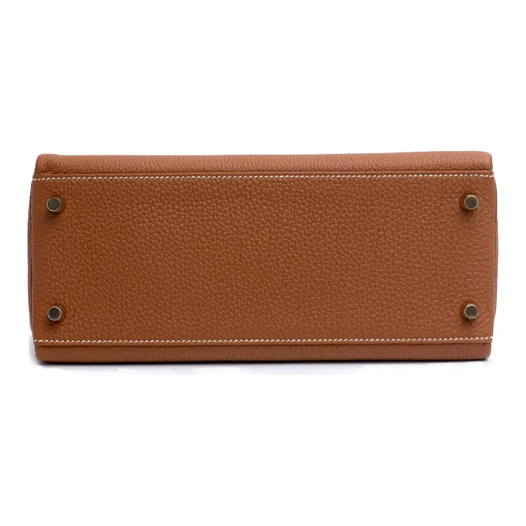 HERMES Togo Calfskin Kelly Bag Handbags Women's Gold Brown-3