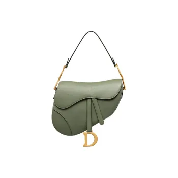 DIOR Saddle Grained Calfskin Saddle Bags One Shoulder Handbags Women's Green