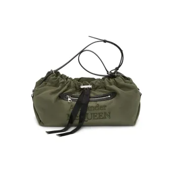 Alexander McQueen Nylon Shoulder Bag, Crossbody Bag, Handbag Women's Khaki Green