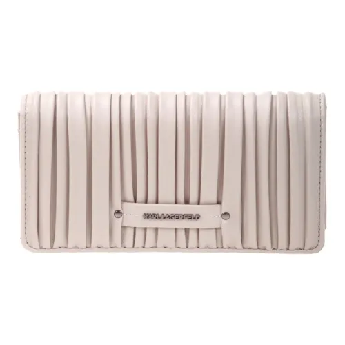 KARL LAGERFELD Cow Leather Wallet Womens White Wallets