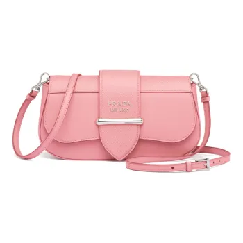 PRADA Sidonie Calfskin Shoulder Bag, Crossbody Bag Women's Pink