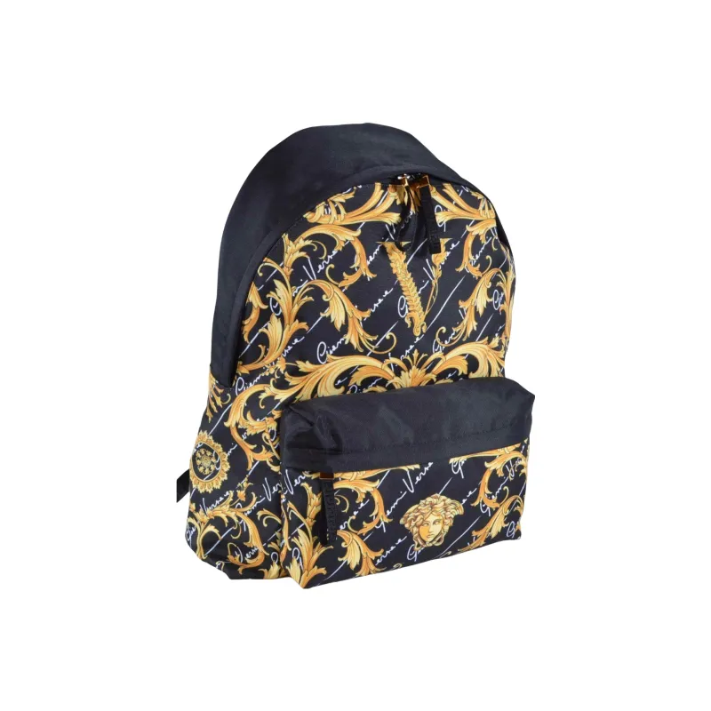 VERSACE Canvas Backpack Men's Black-1