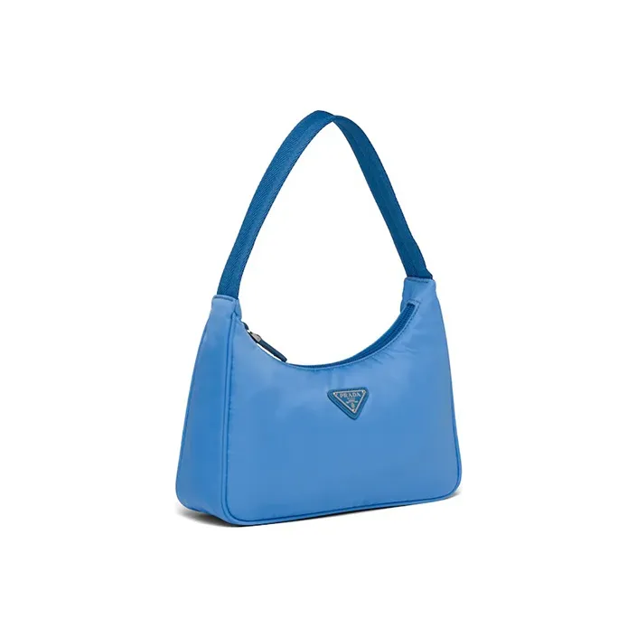 PRADA Hobo Nylon Underarm Handbag, Shoulder Bag Women's Blue-1