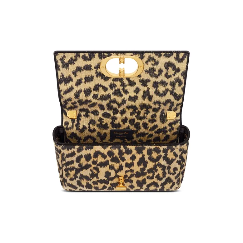 DIOR Caro Embroidery Shoulder Bag Crossbody Bag Medium Size Women's Multicolor Beige-3