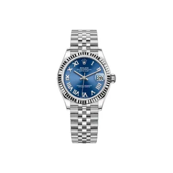 ROLEX Log Series Automatic Mechanical Movement Women's Watch Blue Dial 18ct White Gold Watch Case Oystersteel Strap