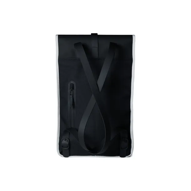 Rains Matte Water-Resistant PU Backpacks Regular Unisex Reflective Black-1