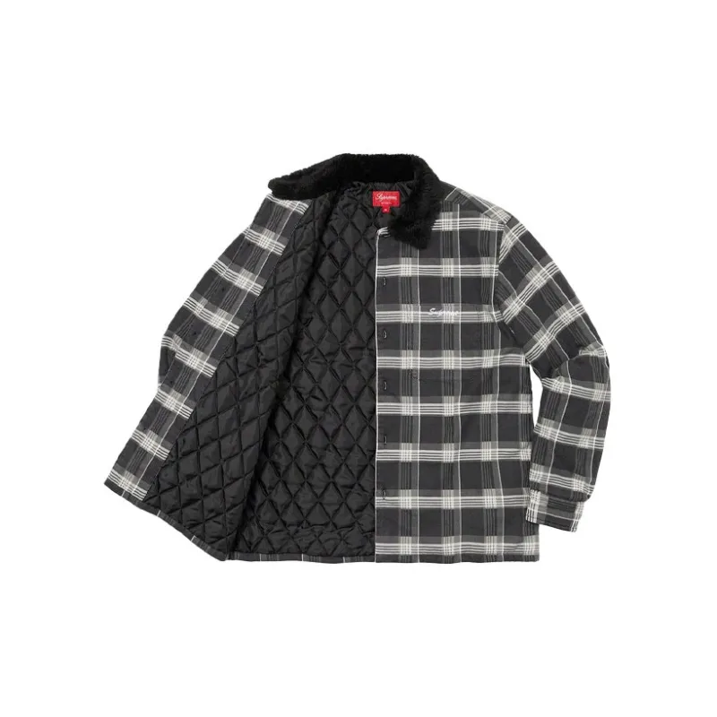 Supreme Faux Fur Collar Flannel Shirt-1