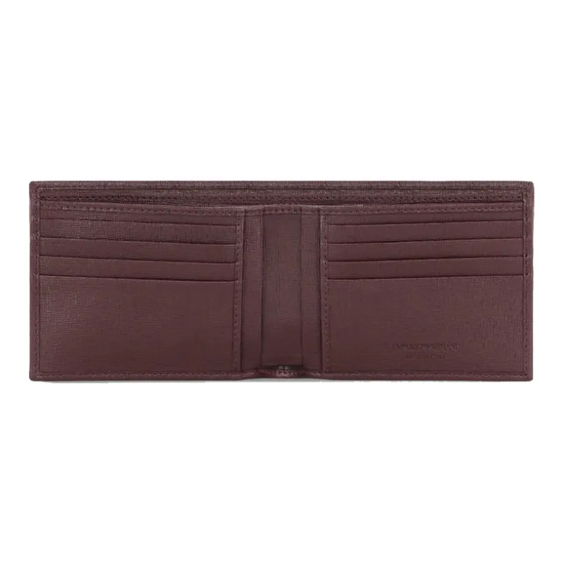 EMPORIO ARMANI Leather Wallet, Card Holder Men's Red Brown-2