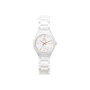 RADO Realme Collection Automatic Mechanical Movement Women's Watch 30mm White Dial Ceramic Watch Case Ceramic Strap