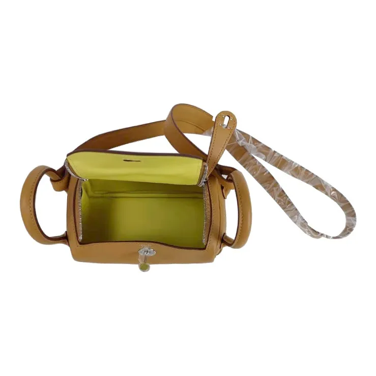 HERMES Lindy Swift Calfskin Handbags Shoulder Bag Crossbody Bag Mini Women's 2S Sesame Yellow Inner With 9R Lemon-2