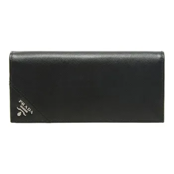 PRADA Cow Leather Wallet Men's Black