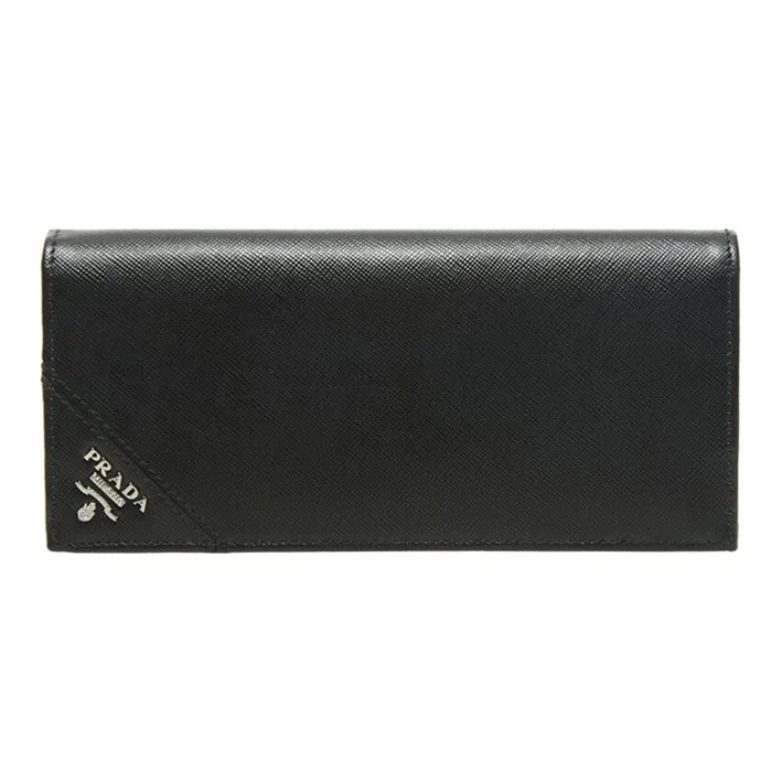 PRADA Cow Leather Wallet Men's Black-0
