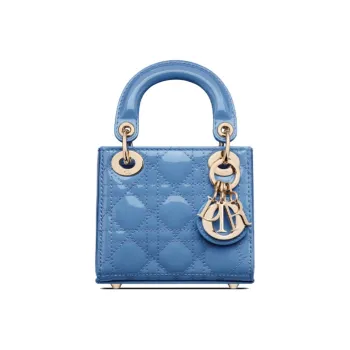 DIOR Patent Leather Cowhide Handbag Shoulder Bag Crossbody Bag Daisie Bag Mini Women's Carolina Blue