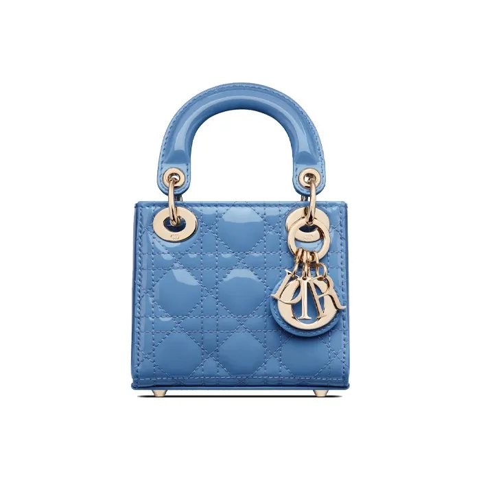 DIOR Patent Leather Cowhide Handbag Shoulder Bag Crossbody Bag Daisie Bag Mini Women's Carolina Blue-0