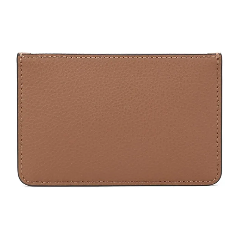 TORY BURCH Robinson Leather Coin Purse, Card Holder Women's Brown-3