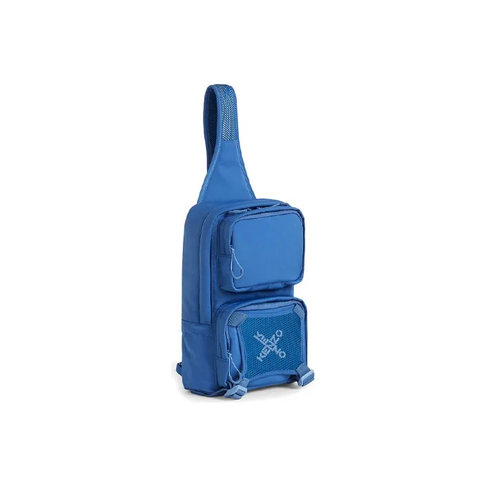 KENZO Letter Logo Nylon Fabric Sling Bag Regular Unisex Blue-1