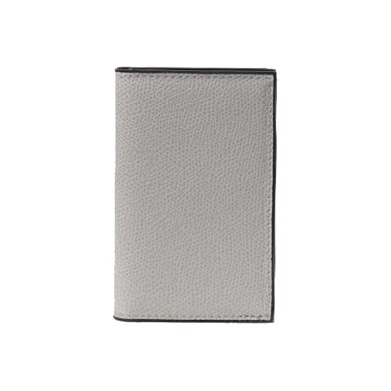 Valextra Calfskin Card Holder Unisex Gray White-1