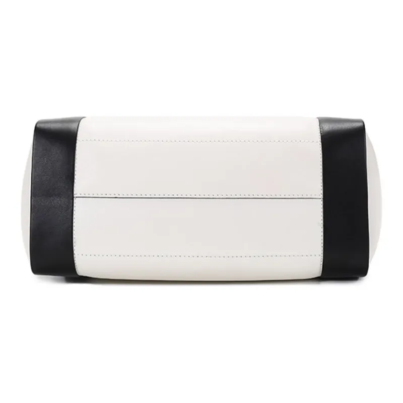 Alexander McQueen Leather Handbag, Shoulder Bag Women's Ivory & Black-4