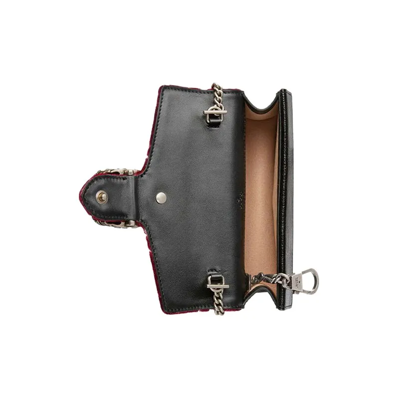 GUCCI Dionysus Velvet Shoulder Bag, Crossbody Bag Women's Red-3