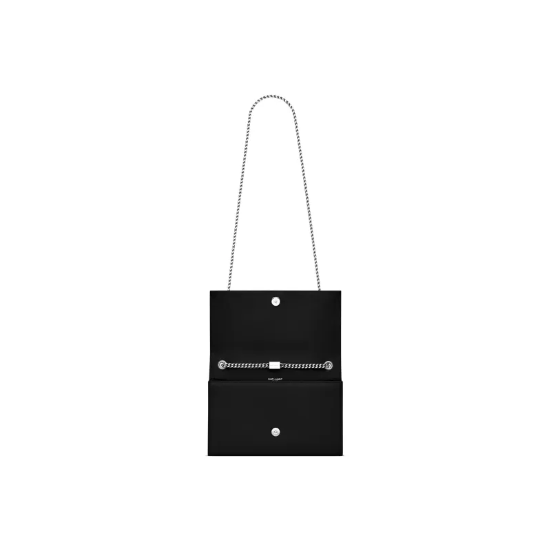 SAINT LAURENT Cow Leather Fringe Bag, Crossbody Bag, Shoulder Bag Medium Size Women's Black-5