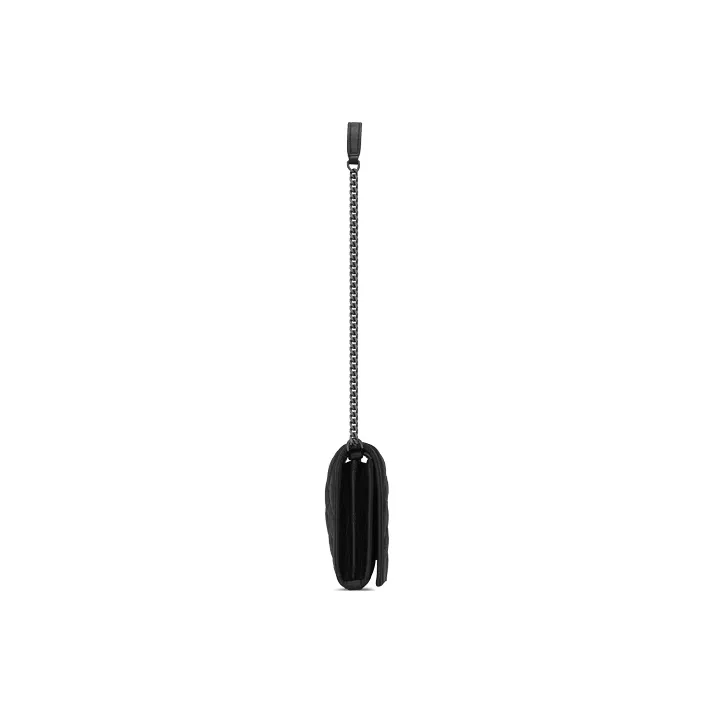 SAINT LAURENT Lambskin Wallet Crossbody Bag Shoulder Bag Women's Black-3