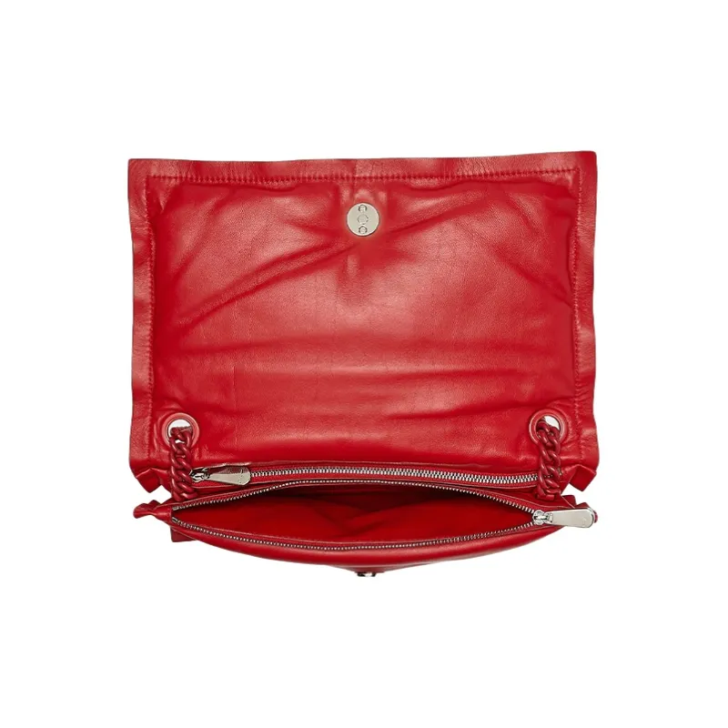 FERRAGAMO Cow Leather Pillow Bag Chain Crossbody Bag Shoulder Bag Women's Red-3