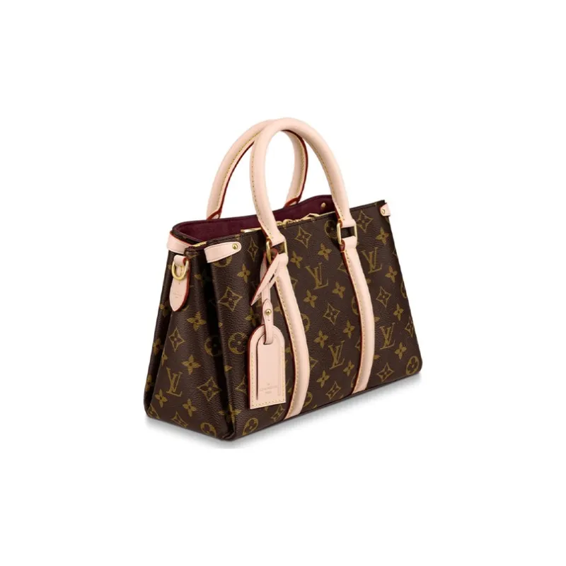 LOUIS VUITTON Soufflot Natural Calfskin Shoulder Bag Small Size Women's Monogram-1