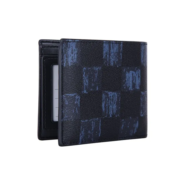 COACH Compact PVC Wallet Clutch Men's Blue Black-3