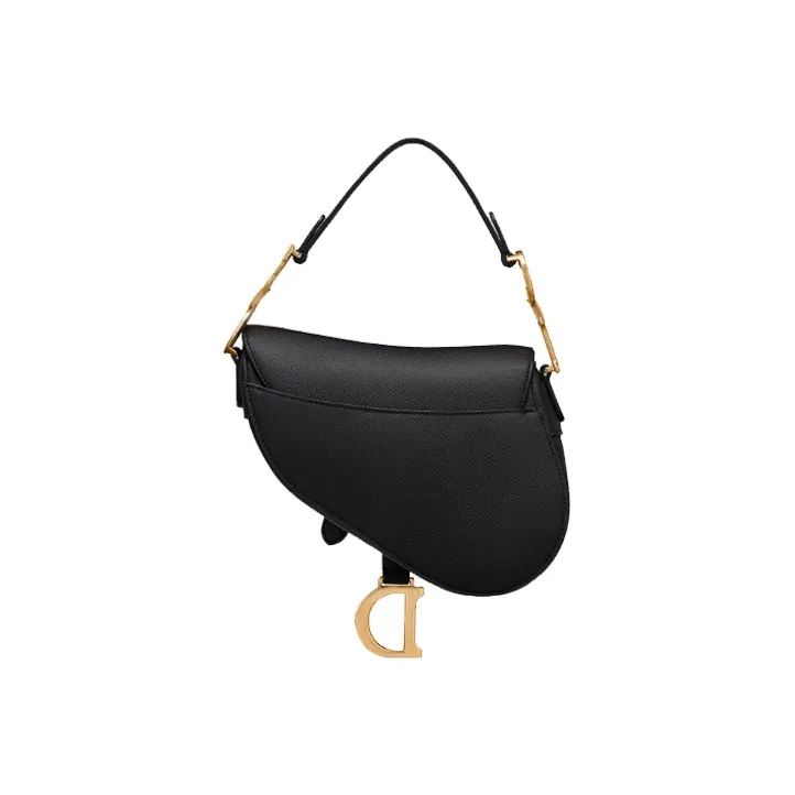 DIOR Saddle Cow Leather Saddle Bags Shoulder Bags Mini Women's Black-2