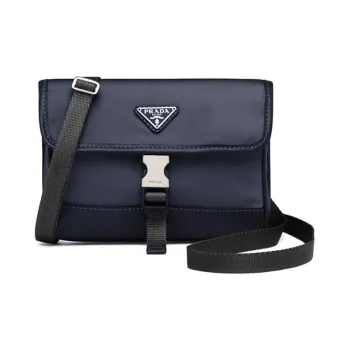 PRADA Re Nylon Recycled Nylon And Saffiano Leather Cell Phone Pouch Men's Blue