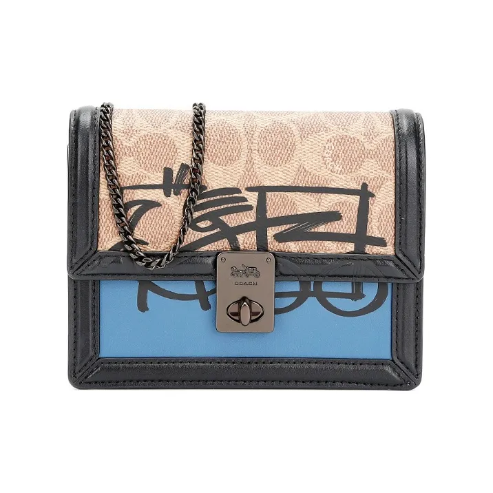 COACH Guang Yu Collaboration Hutton Monogram Canvas With Leather Fanny Pack Sling Bag Women's Khaki-0