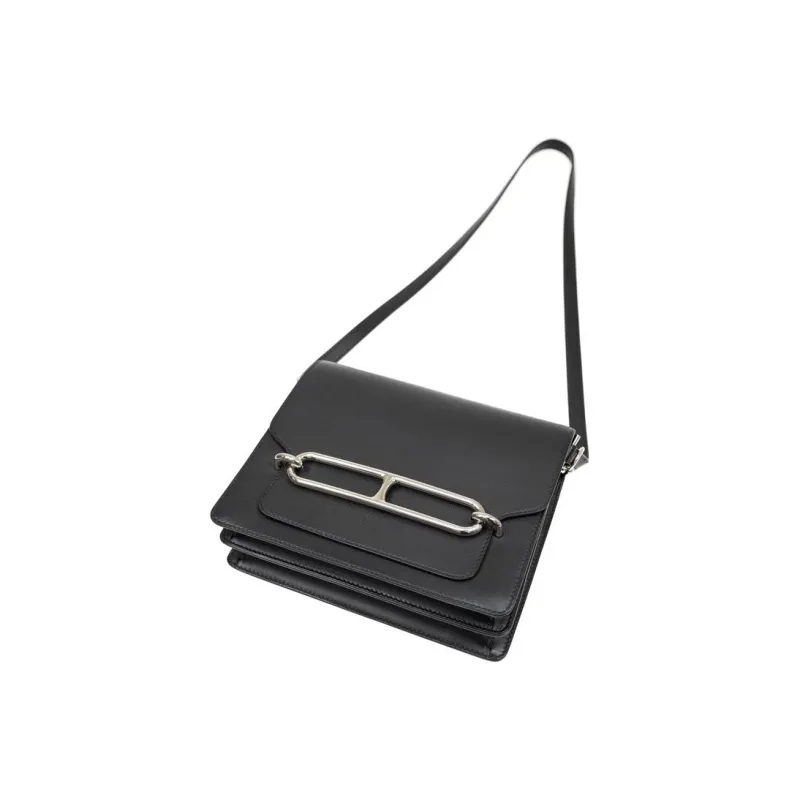 HERMES Roulis Evergrain Cow Leather Pig Nose Bag Shoulder Bag Crossbody Bag Mini Women's Noir Black-4