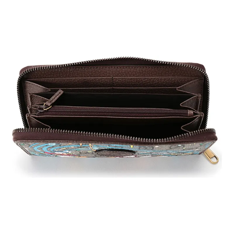 GUCCI Disney Collaboration Canvas With Leather Wallet Unisex Brown/Beige/Wood Brown-6