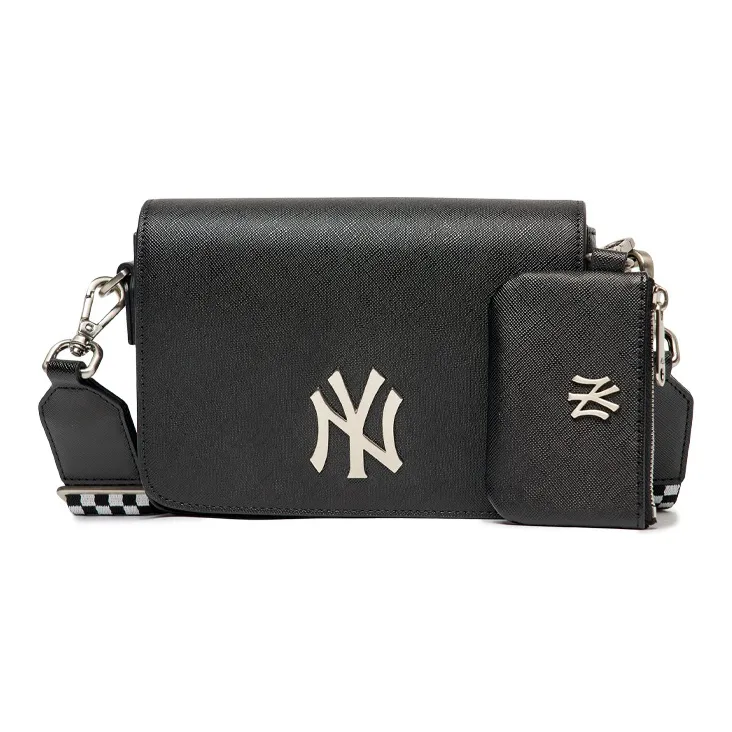 MLB Synthetic Leather Combo Bag Shoulder Bag Crossbody Bag Regular Unisex Black-0